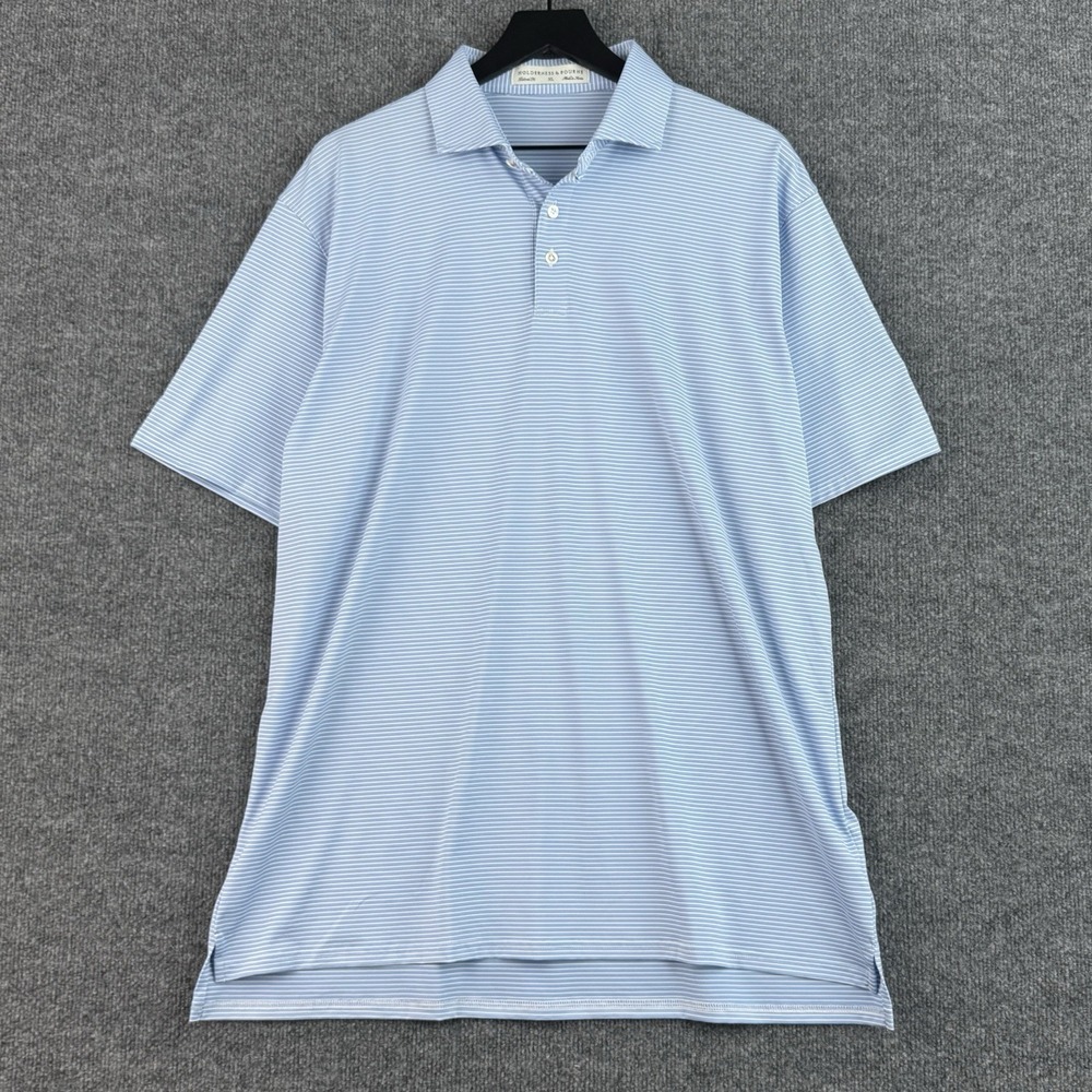 Holderness & Bourne Performance Polo Shirt Mens XL Blue Stripe LA Dodgers Golf
